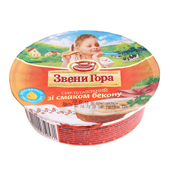 Сир-крем пл.з бекон.Звенигора 50% 90г