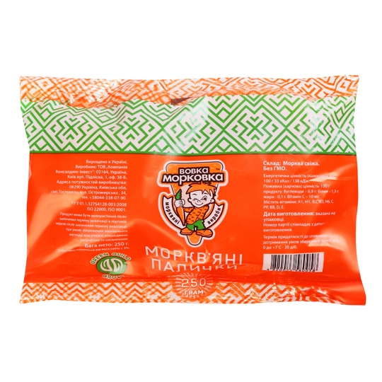 Морква палички Вовка Морковка п/е 250г