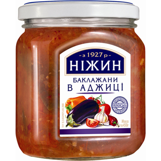 Баклажани смажені в аджиці Ніжин 450г