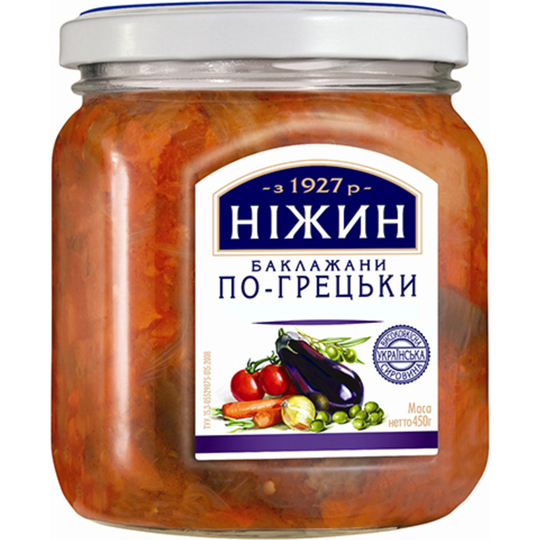 Баклажани по-грецькі олив.ол.Ніжин 450г