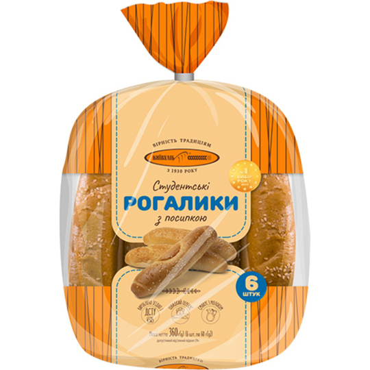 Рогалик Студ.Київхліб Посипк.в/г уп.360г