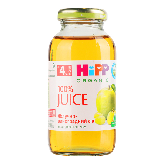 Сік Hipp яблучно-виноградний 200мл