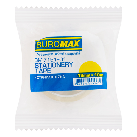 Скотч прозорий BuroMax 18мм*10м 1шт