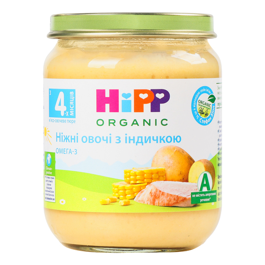Пюре Hipp Біо м'ясне з індичкою 125г