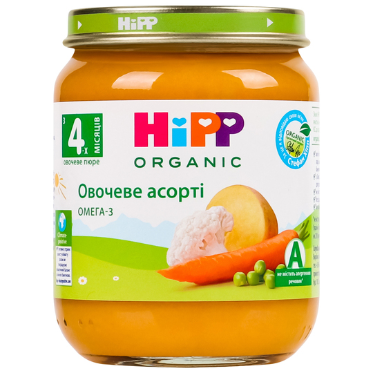 Пюре Hipp овочеве Асорті 125г